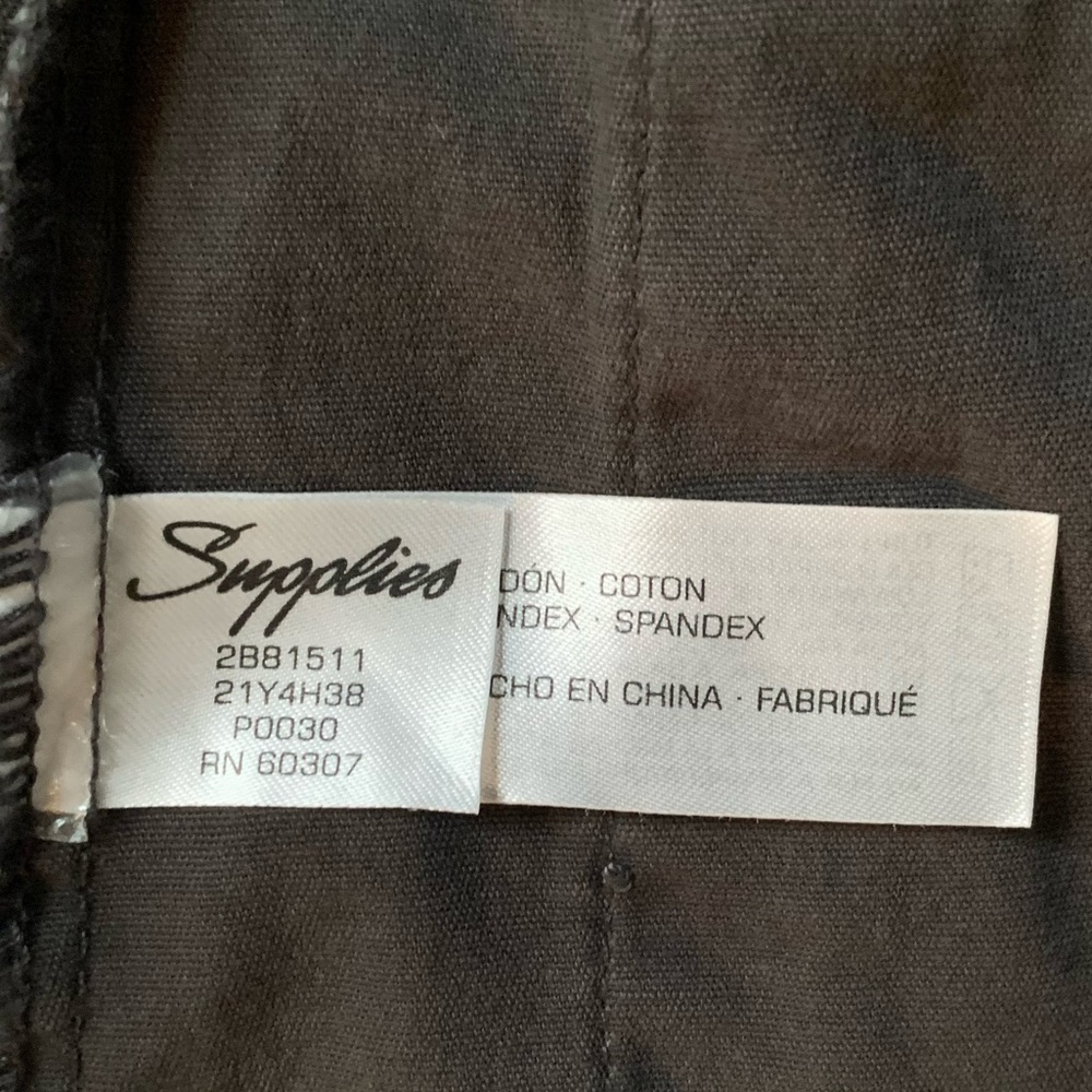 Boho style utility vest in dark gray with contrast white blue stripes on back - Picture 12 of 15